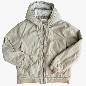 Mens Aeropostale Hooded Canvas Workwear Jacket Full Zip Tan Outdoors